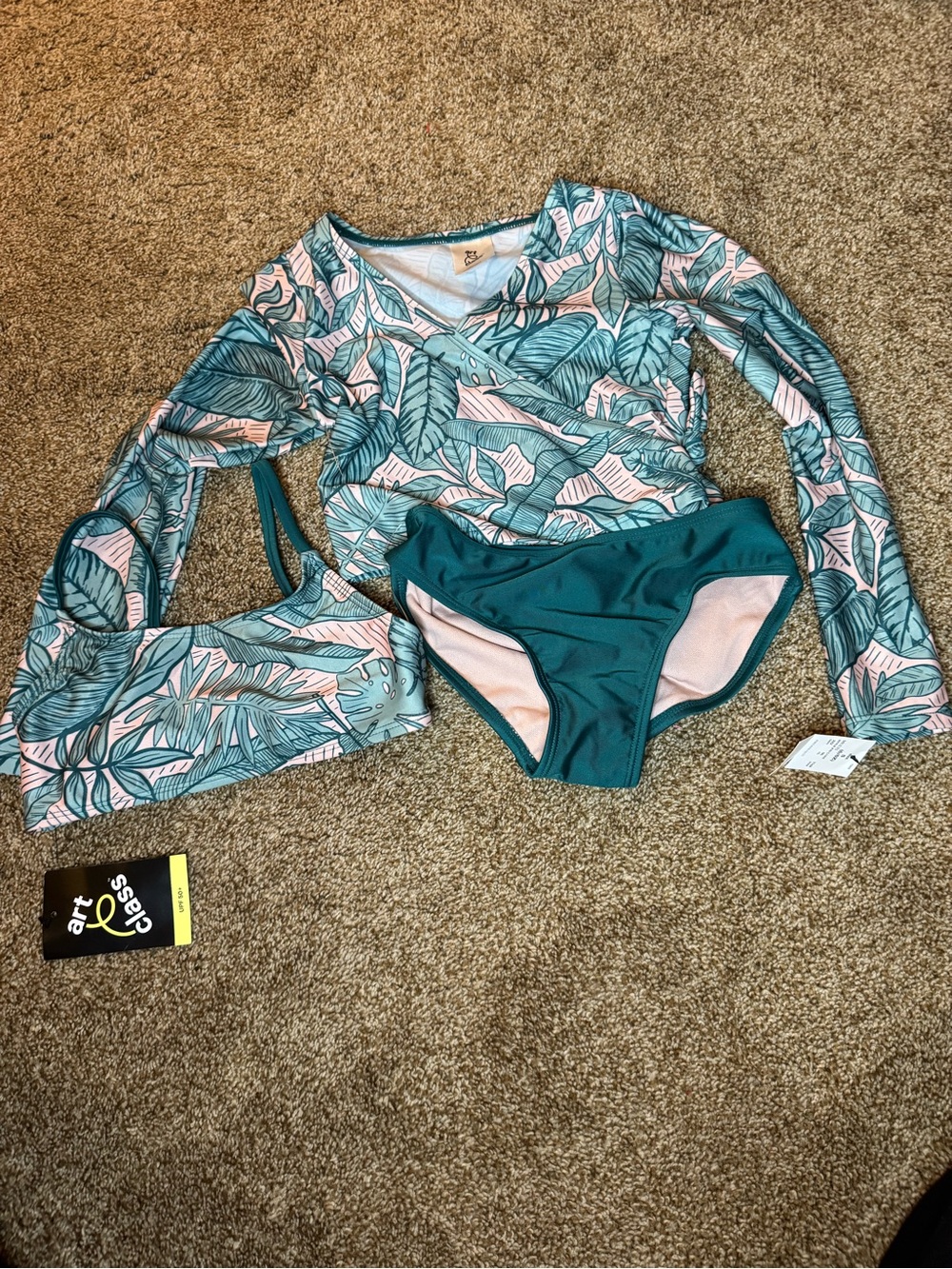 New girls art class 3 piece swimsuit set